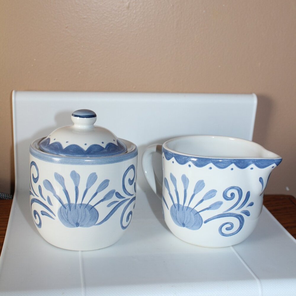 - Corelle Tea Set Oceanview/ Meditteraneo Pattern - Picture 2 of 5